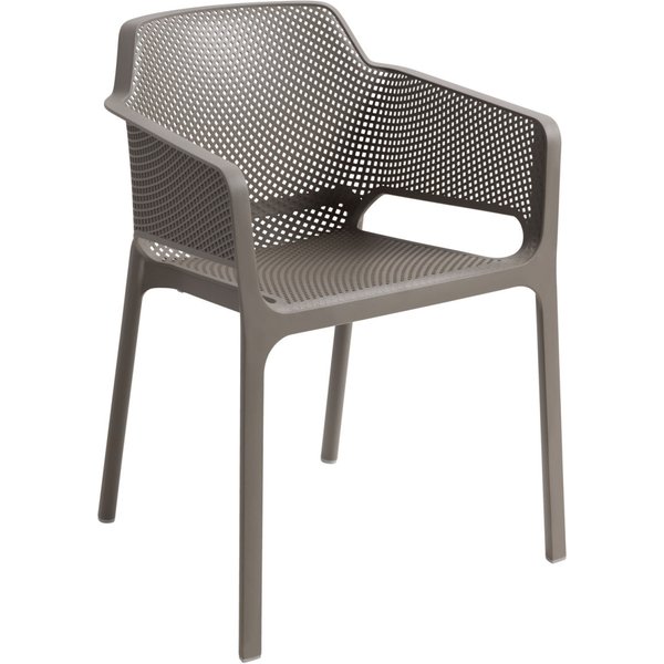 Chaise Net avec accoudoirs Nardi; 60.5x58.5x80 cm (lxPxH); taupe; 4 pièce(s) / Lot
