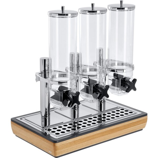 VEGA Distributeur de céréales Montana triple, GN 1/1, 3x 4l; GN 1/1, 57x36.5x50.5 cm (LxlxH); chêne/transparent/inox; rectangulaire