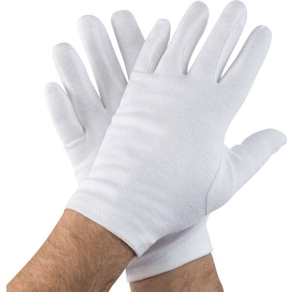 12x Hygostar Gant en coton Blanc; Taille L, 25 cm (L); blanc; 12 Paire / Lot