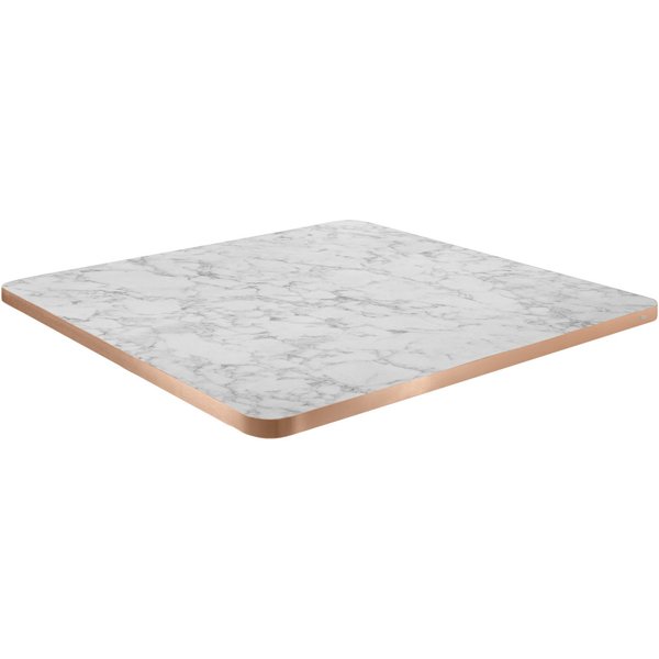 VEGA Piano per tavolo Marvani quadrato; 80x80x2.5 cm (LxLxH); rame/bianco/marmorizzato; quadrata