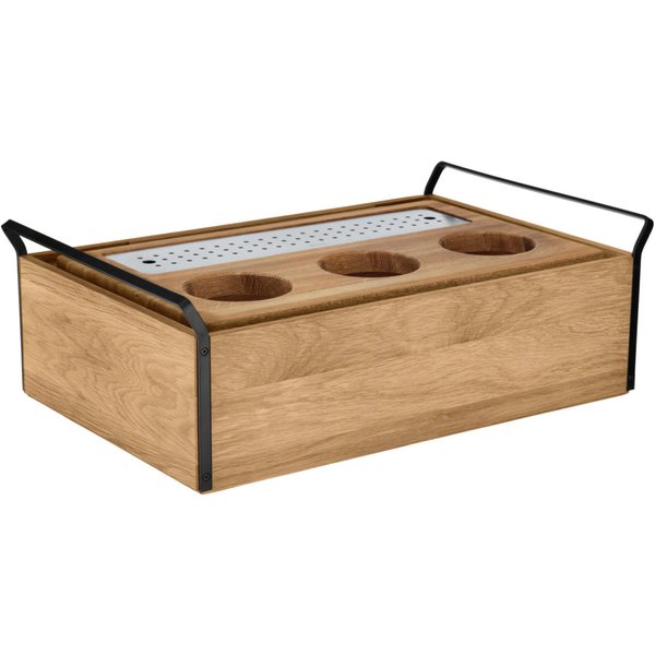 VEGA Présentoir à carafes Esino GN 1/1; GN 1/1, 61.9x38.6x20.9 cm (LxlxH); chêne/noir/inox; rectangulaire
