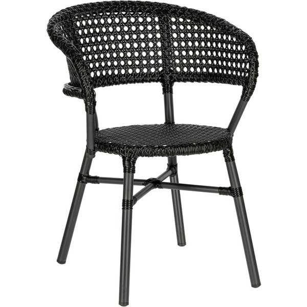 Chaise d'extérieur Gussago avec accoudoirs VEGA; 57x60x78 cm (lxPxH); noir; 2 pièce(s) / Lot