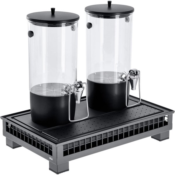 VEGA Distributeur de boissons fraîches Portland double, GN 1/1, 2x 4l; 55.4x35.2x53 cm (LxlxH); anthracite/transparent/noir
