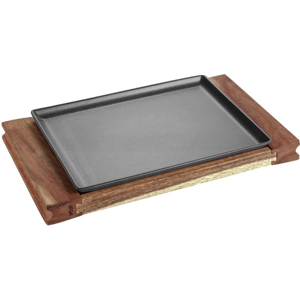 Planchette Aria avec assiette rectangulaire Masca VEGA; 35.4x21x2.8 cm (LxlxH); acacia/noir; rectangulaire