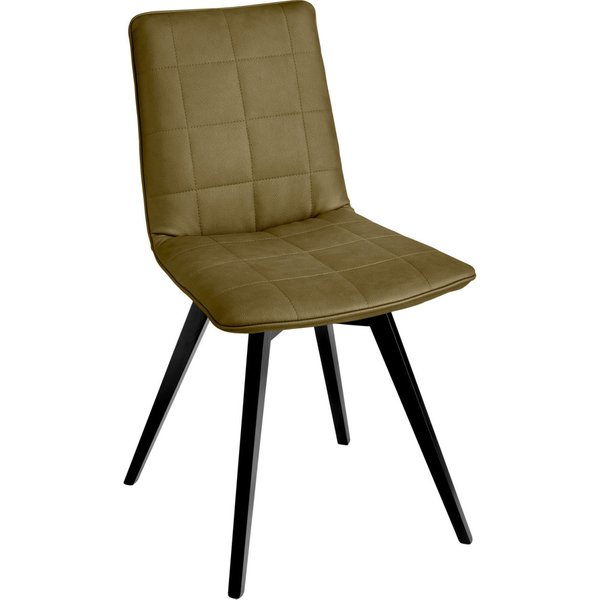 Chaise Milaria similicuir, lot de 2 VEGA; 60x51x88.5 cm (lxPxH); Assise kaki, Structure noir; 2 Set(s) / Lot