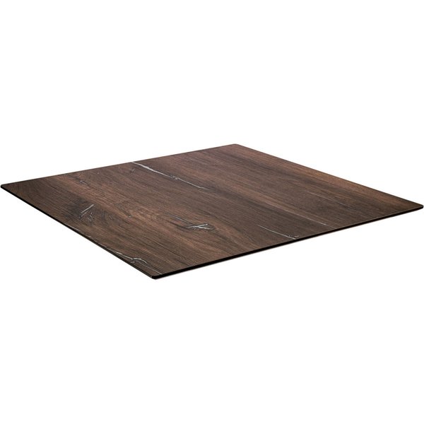 Plateau de table d'extérieur, HPL Lift carré VEGA; 60x60 cm (Lxl); brun foncé; carré(e)