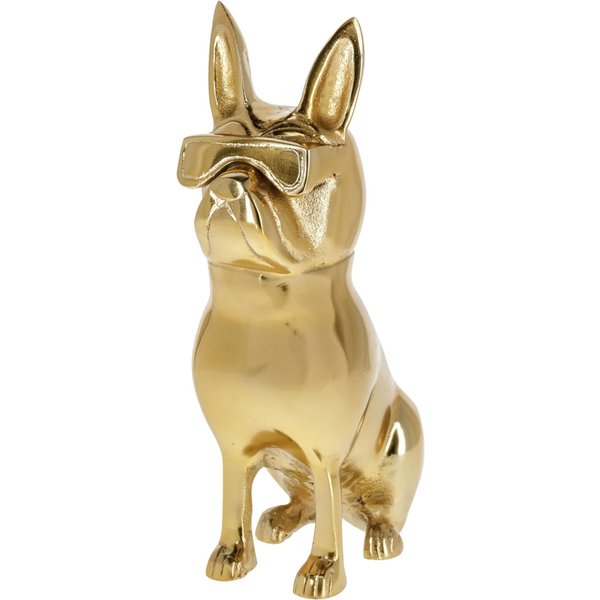 Bouledogue décoratif Bully avec lunettes de soleil; 17.75x28x9.5 cm (lxHxP); doré