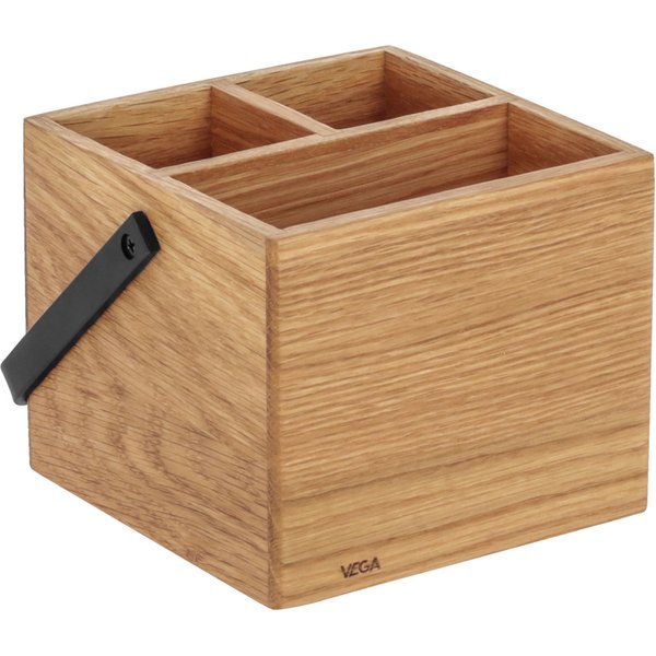 VEGA Porte-couverts Esino petit, avec poignée; 14.4x15.6x12 cm (LxlxH); chêne/noir