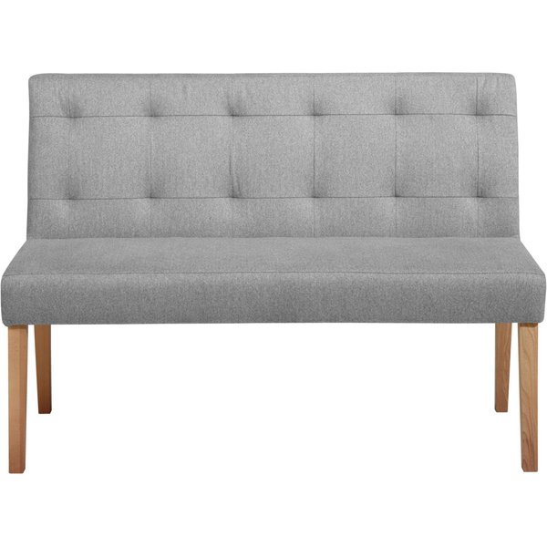 VEGA Banquette rembourrée Tolga 2 places; 126x55x90 cm (lxPxH); Assise gris clair, Structure brun