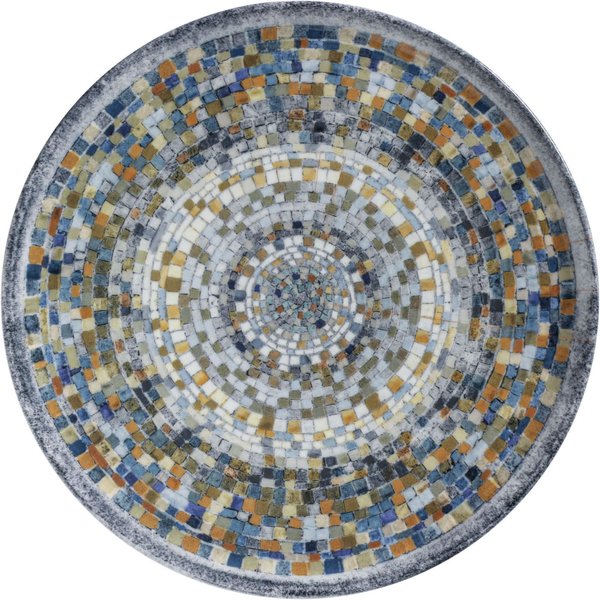 4x VEGA Assiette à pizza Terra Mosaic; 33 cm (Ø); bleu/blanc/orange; rond(e); 4 pièce(s) / Lot