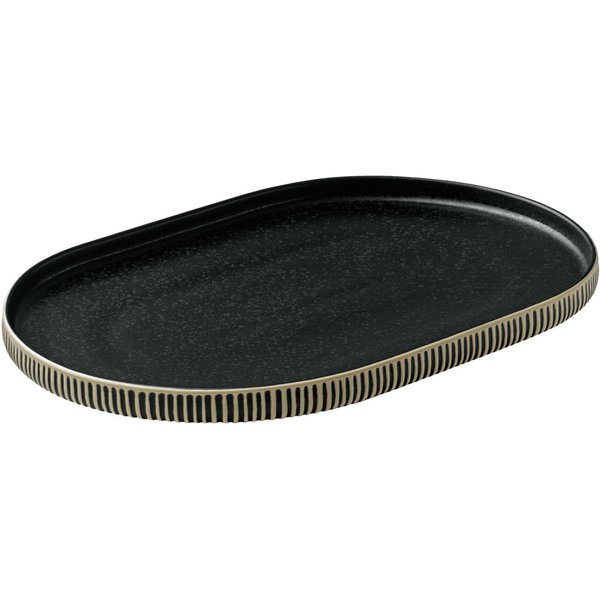 Assiette/plat Nara Relief Playground; 30x20x2.4 cm (LxlxH); noir/blanc; 6 pièce(s) / Lot