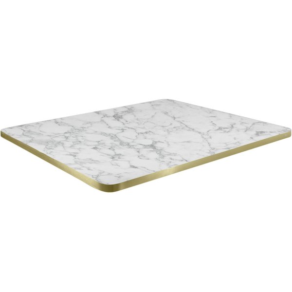 VEGA Plateau de table d'intérieur Marvani rectangulaire; 60x70x2.5 cm (LxlxH); doré/blanc/marbré; rectangulaire
