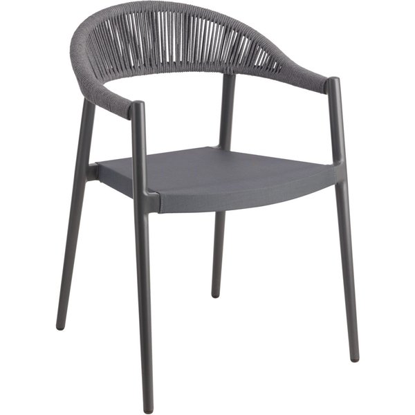 Sedia da esterno Amelia con braccioli VEGA; 59x56x78.5 cm (LxPxH); antracite; 2 pz. / Pacco