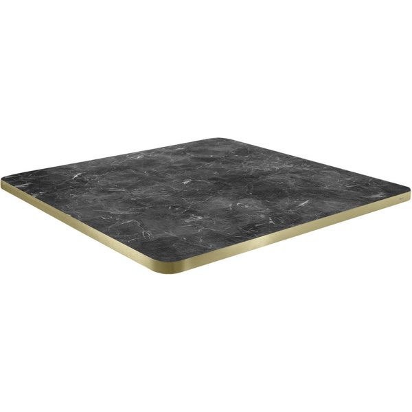 VEGA Piano per tavolo Marvani quadrato; 60x60x2.5 cm (LxLxH); oro/nero/marmorizzato; quadrata