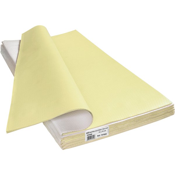 400x PROnappe Nappe en papier gaufré Selection; 70x70 cm (lxL); champagne; carré(e); 400 pièce(s) / Lot