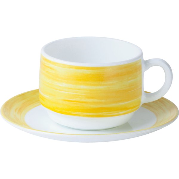 12x Arcoroc Tasse à café Brush; 19 cl, 7.7x5.8 cm (ØxH); jaune; rond(e); 12 pièce(s) / Lot