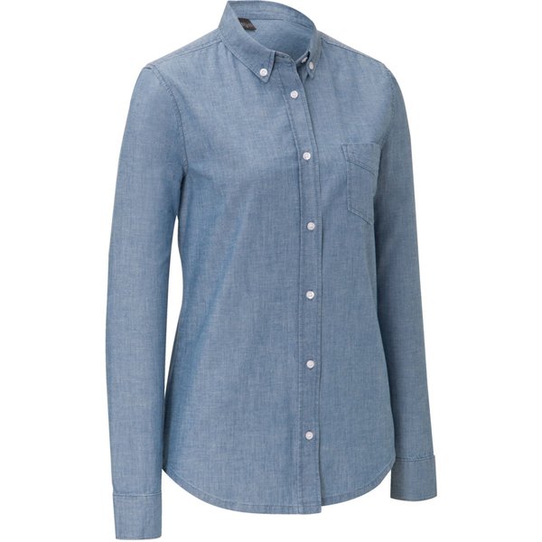 JOBELINE Camicetta maniche lunghe Chambray Maniche lunghe; Taglia 52; blu