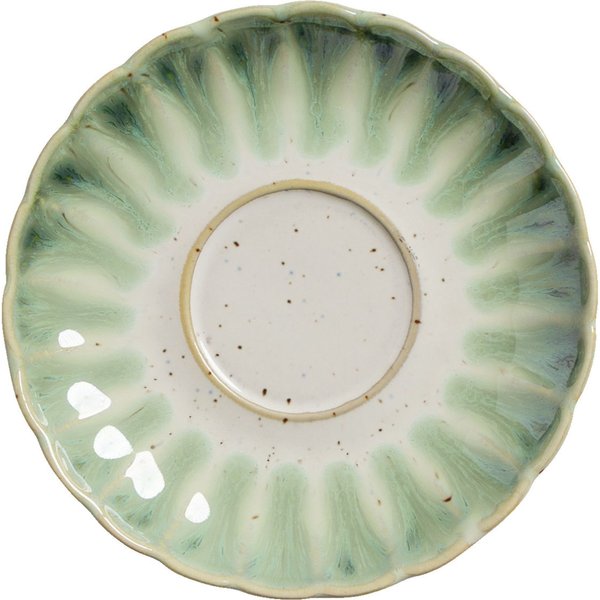 6x VEGA Piattino per tazzina caffè Flora; 12.5x2.1 cm (ØxH); verde/beige; rotonda; 6 pz. / Pacco