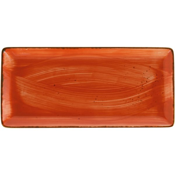 3x VEGA Assiette/plat Nebro rectangulaire; 33.5x16x2.1 cm (LxlxH); rouge; 3 pièce(s) / Lot