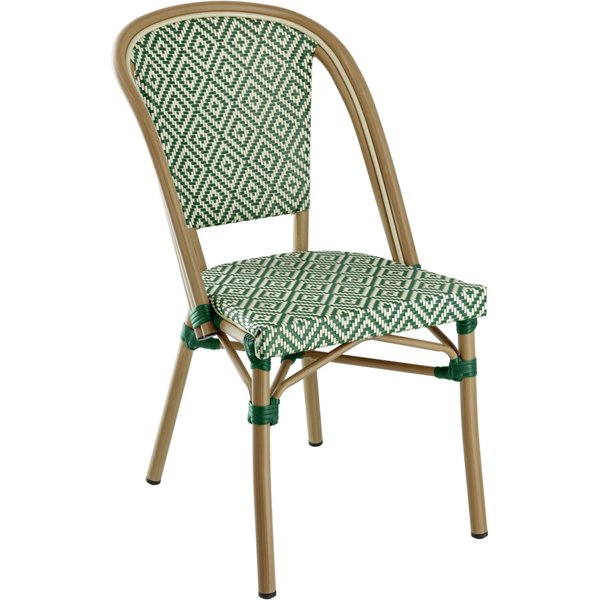 2x VEGA Sedia da esterno impilabile Ostera; 47x60x88 cm (LxPxH); verde/bianco; 2 pz. / Pacco