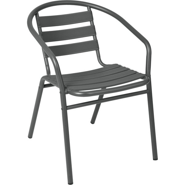 Sedia impilabile da esterno Malvena con braccioli PULSIVA; 52x59x72 cm (LxPxH); antracite; 4 pz. / Pacco
