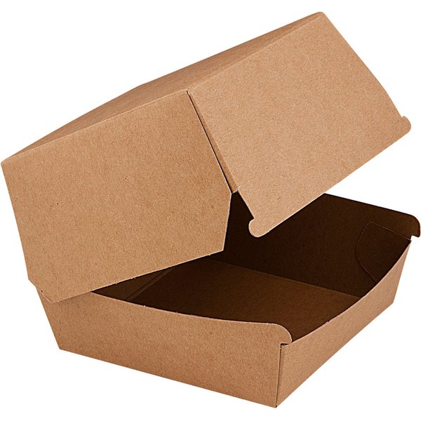 Scatola per hamburger con protezione per il grasso WIMEX; 11x11x9 cm (LxLxH); marrone; 50 pz. / Pacco
