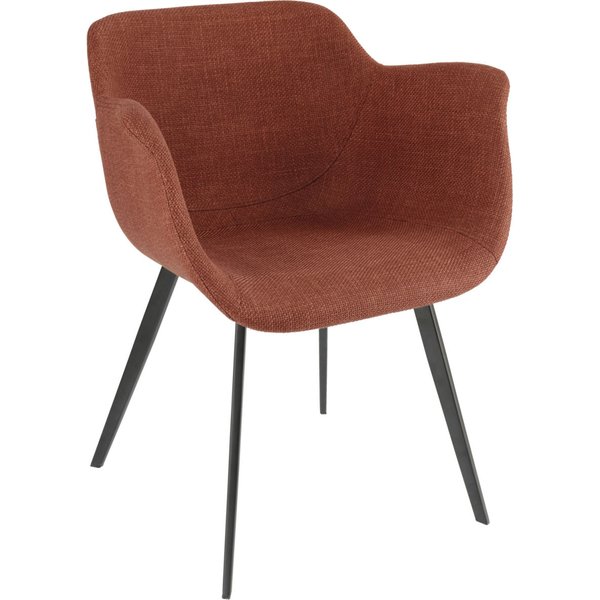 Poltrona Limea VEGA; 64x58x76 cm (LxPxH); seduta marrone ruggine, struttura nero; 2 pz. / Pacco