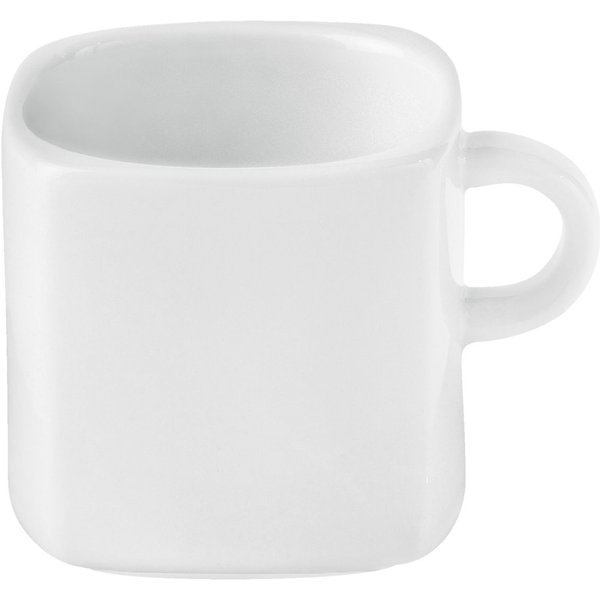 6x PULSIVA Tasse à café expresso Jazz; 9 cl, 5.8x5.8x5.1 cm (LxlxH); blanc; carré(e); 6 pièce(s) / Lot