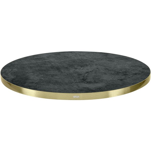 Piano per tavolo Marvani rotondo VEGA; 120x2.5 cm (ØxH); oro/nero; rotonda