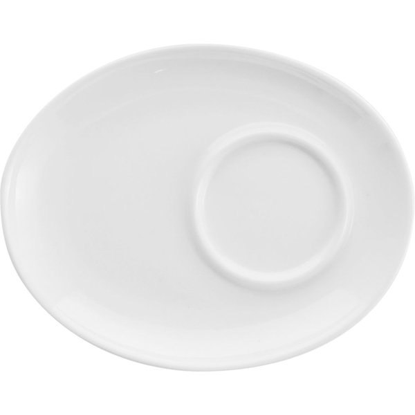 6x PULSIVA Piattino tazza caffè Rio; 11.3x9x1.6 cm (LxLxH); bianco; ovale; 6 pz. / Pacco