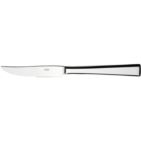 12x VEGA Couteau à steak/pizza Stockholm; 22.7 cm (L); argenté, Poignée argenté; 12 pièce(s) / Lot