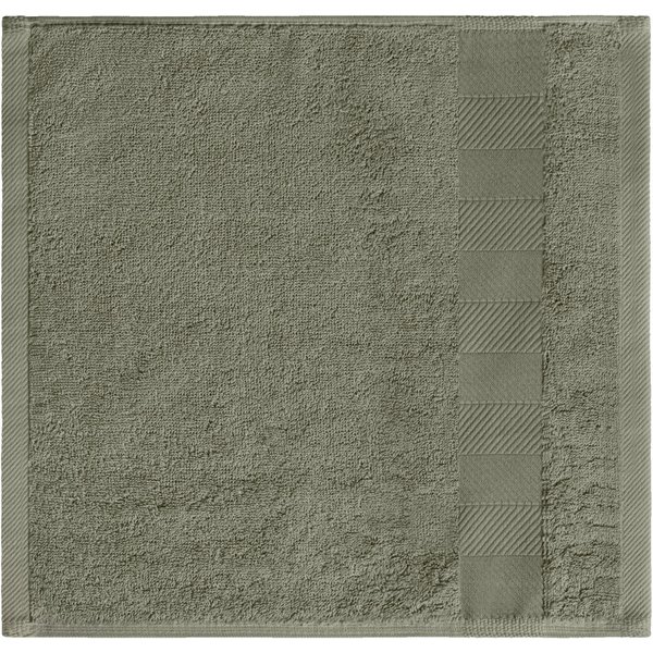 5x ERWIN M. Essuie-mains Evora bordure à chevrons; 30x30 cm (lxL); kaki; 5 pièce(s) / Lot