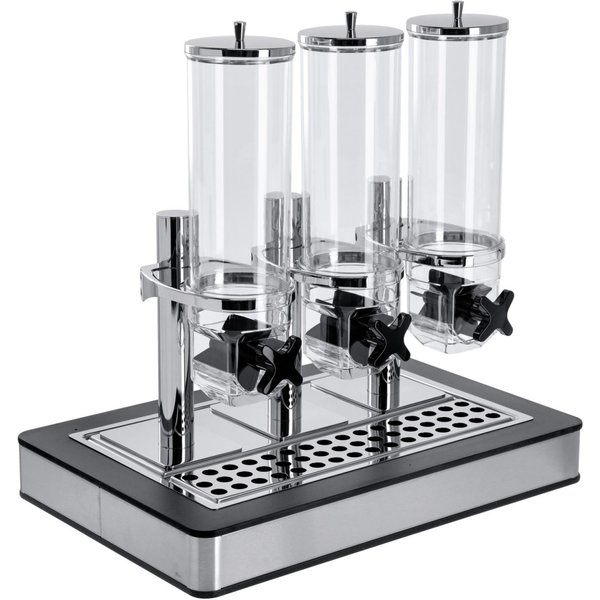 VEGA Distributeur de céréales Fundale triple, GN 1/1, 3x 4l; GN 1/1, 63x42.5x64.7 cm (LxlxH); inox/anthracite/transparent/argenté; rectangulaire