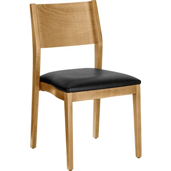 Chaise empilable Stak similicuir VEGA; 48x51x86 cm (lxPxH); Assise noir, Structure brun clair; 2 pièce(s) / Lot
