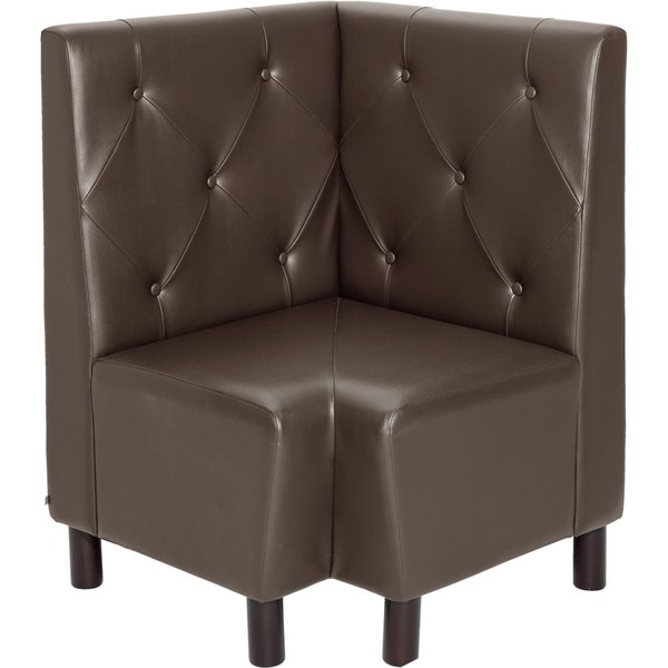 Panca ad angolo Lerida in similpelle VEGA; 75x75x102 cm (LxPxH); marrone