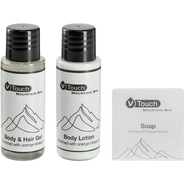 Campioni dispenser linea cortesia Mountain Spa 3 pz V-Touch; multicolore