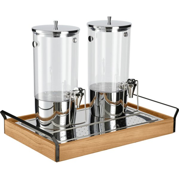 VEGA Distributeur de boissons fraîches Esino double, GN 1/1, 2x 4l; 61.9x38.6x42 cm (LxlxH); chêne/noir/inox