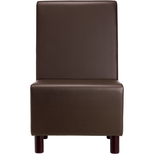 Panca imbottita Medley 1 posto VEGA; 60x62x102 cm (LxPxH); seduta marrone, struttura faggio wenge