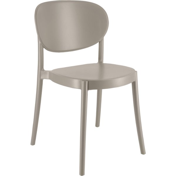 2x PULSIVA Sedia in plastica Neo; 48x50x79 cm (LxPxH); tortora; 2 pz. / Pacco