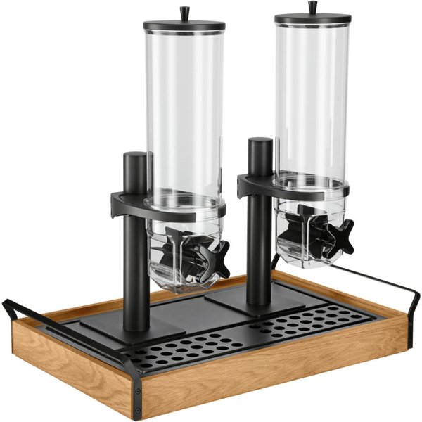 VEGA Dispenser cereali Esino doppio, GN 1/1, 2x 4l; GN 1/1, 61.9x38.6x56.2 cm (LxLxH); quercia/nero; rettangolare