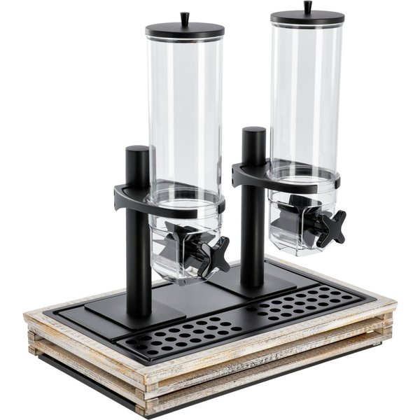 VEGA Dispenser cereali Natchez doppio, GN 1/1, 2x 4l; GN 1/1, 57.5x37x65 cm (LxLxH); bianco vintage/trasparente/nero; rettangolare