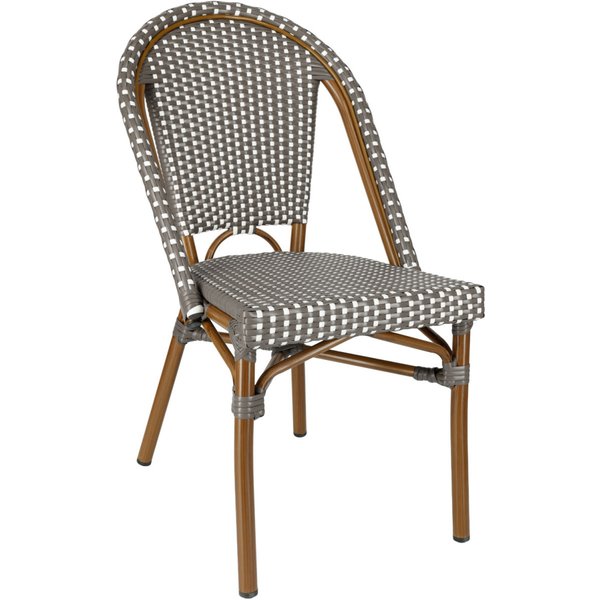 Sedia bistrot da esterno Astoria VEGA; 46x53x87.5 cm (LxPxH); seduta grigio/bianco, struttura marrone; 2 pz. / Pacco