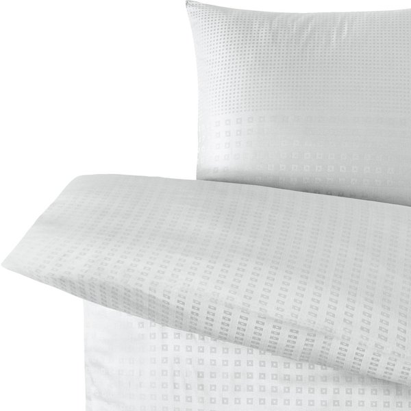 Parure de lit Cube ERWIN M.; 160x210 cm (lxL), 65x100 cm (Lxl); blanc