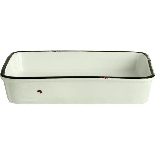 4x VEGA Plat Liron rectangulaire; 0.4 l, 17.5x12x3.5 cm (LxlxH); écru/noir; rectangulaire; 4 pièce(s) / Lot