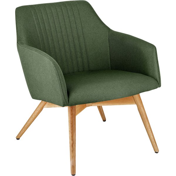 Poltrona Arne VEGA; 65x76x75.5 cm (LxPxH); seduta verde, struttura quercia/naturale