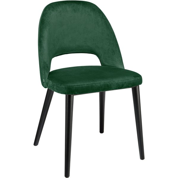 VEGA Chaise rembourrée Tonda; 51x64x78 cm (lxPxH); Assise vert sapin, Structure noir