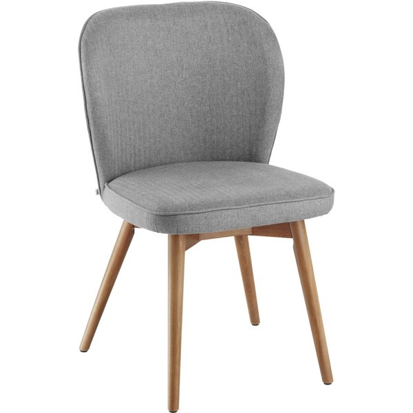 2x VEGA Chaise rembourrée Lian tissu; 56x58x86 cm (lxPxH); Assise gris clair, Structure brun clair; 2 pièce(s) / Lot