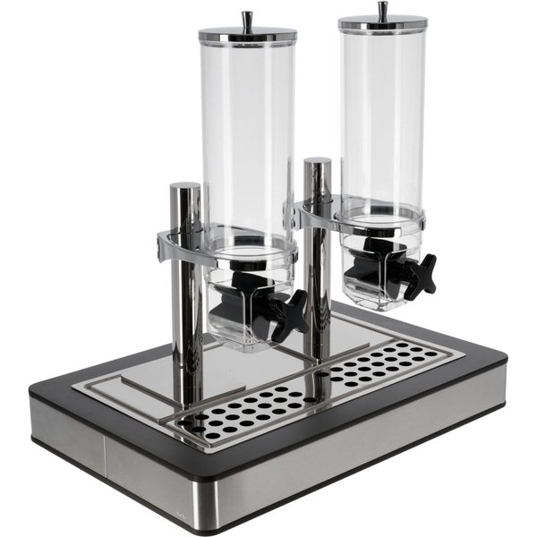 VEGA Dispenser cereali Fundale doppio, GN 1/1, 2x 4l; GN 1/1, 63x42.5x64.7 cm (LxLxH); acciaio inox/antracite/trasparente/argento; rettangolare