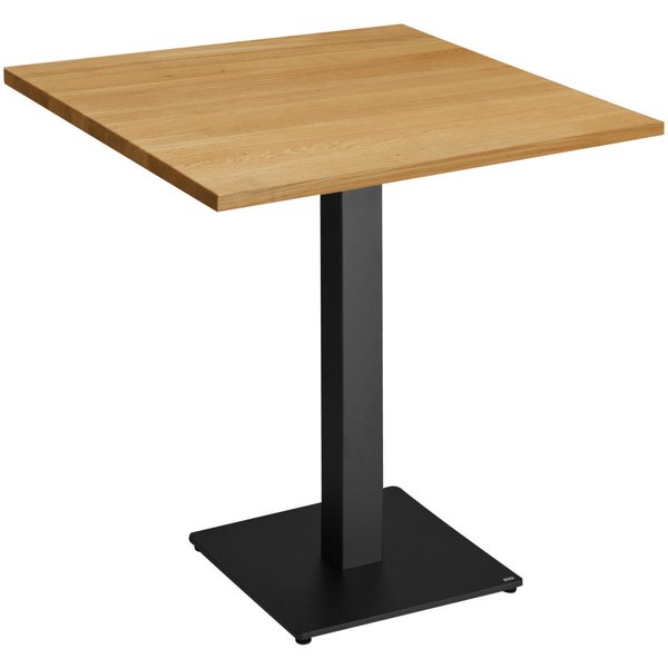 Table Kentucky VEGA; 80x80x75 cm (LxlxH); Plateau chêne/naturel, Structure noir; carré(e)