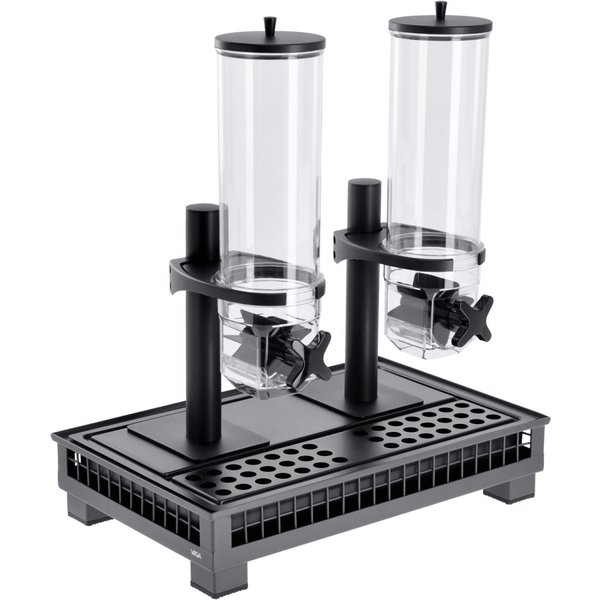 VEGA Dispenser cereali Portland doppio, GN 1/1, 2x 4l; GN 1/1, 55.4x35.2x53 cm (LxLxH); antracite/trasparente/nero; rettangolare